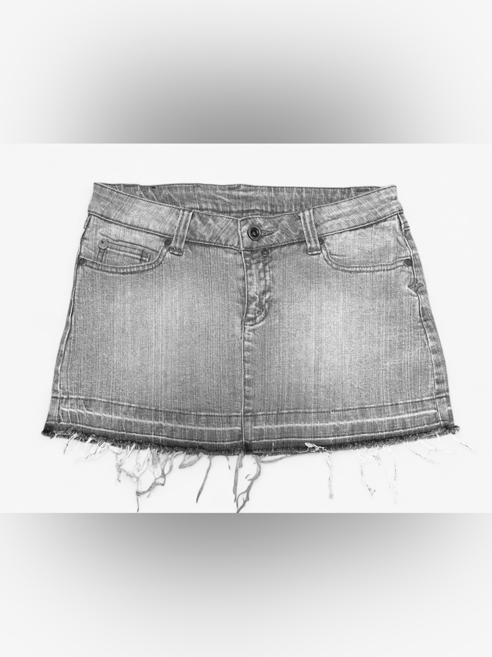 Vintage Y2K Hurley Gray Denim Jeans Mini Skirt